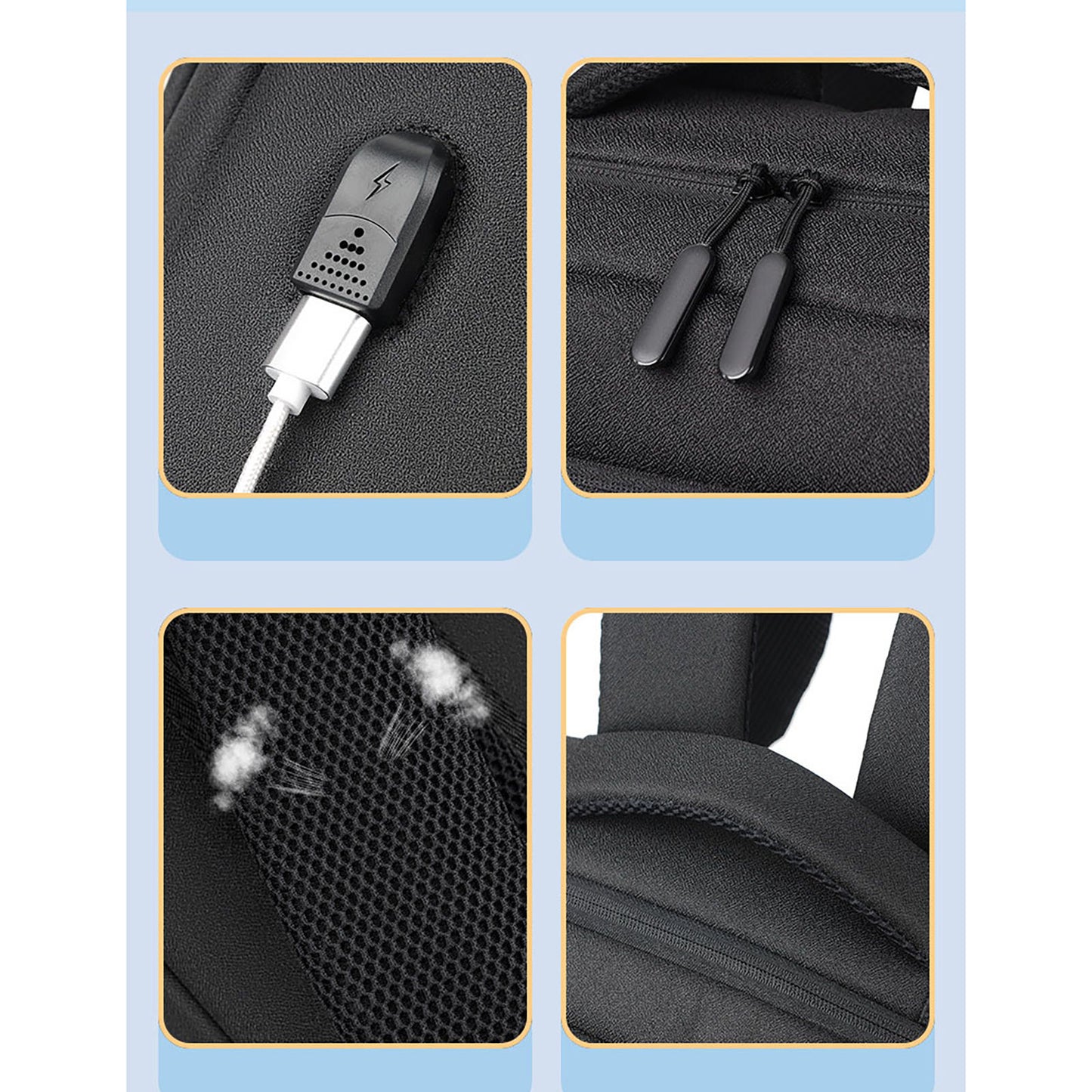 Etamibel 18 Inch Durable Waterproof Laptop Backpack with Interior Computer Interlayer and USB Charging pot.